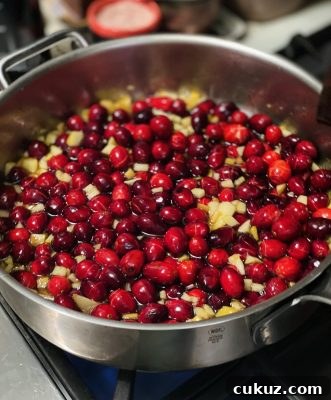 Cranberry Apple Sauce with Marsala in process