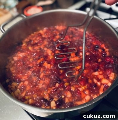 Cranberry Apple Sauce with Marsala in process