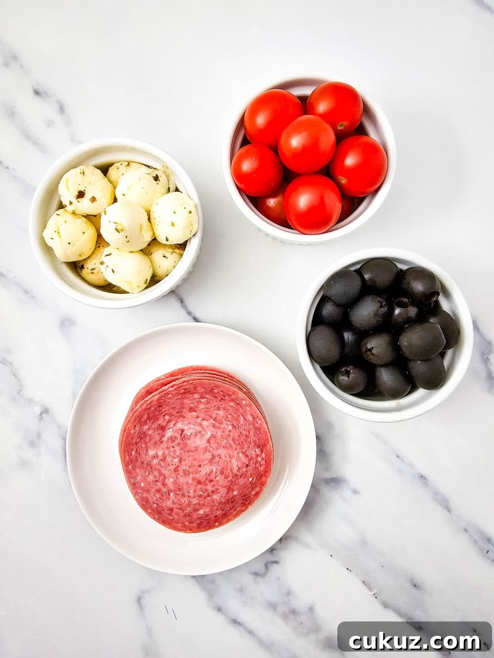 ingredients for Keto Antipasto Skewers