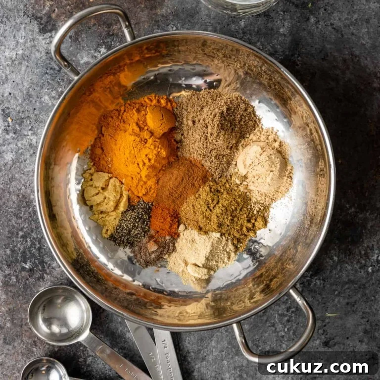 ingredients for Curry Powder Recipe in a bowl
