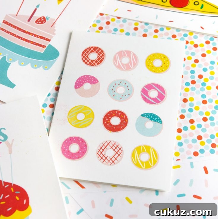 Image for Donut Printable Birthday Card