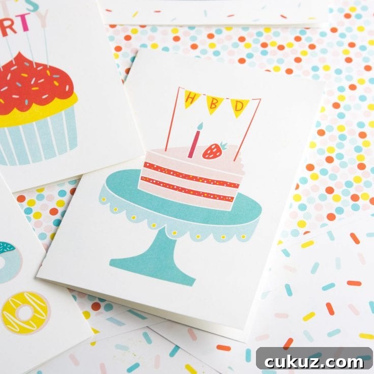 Image for Free Printable Cake Birthday Card