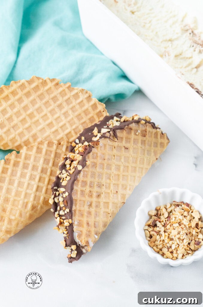 a choco taco leaning on two waffle taco shells