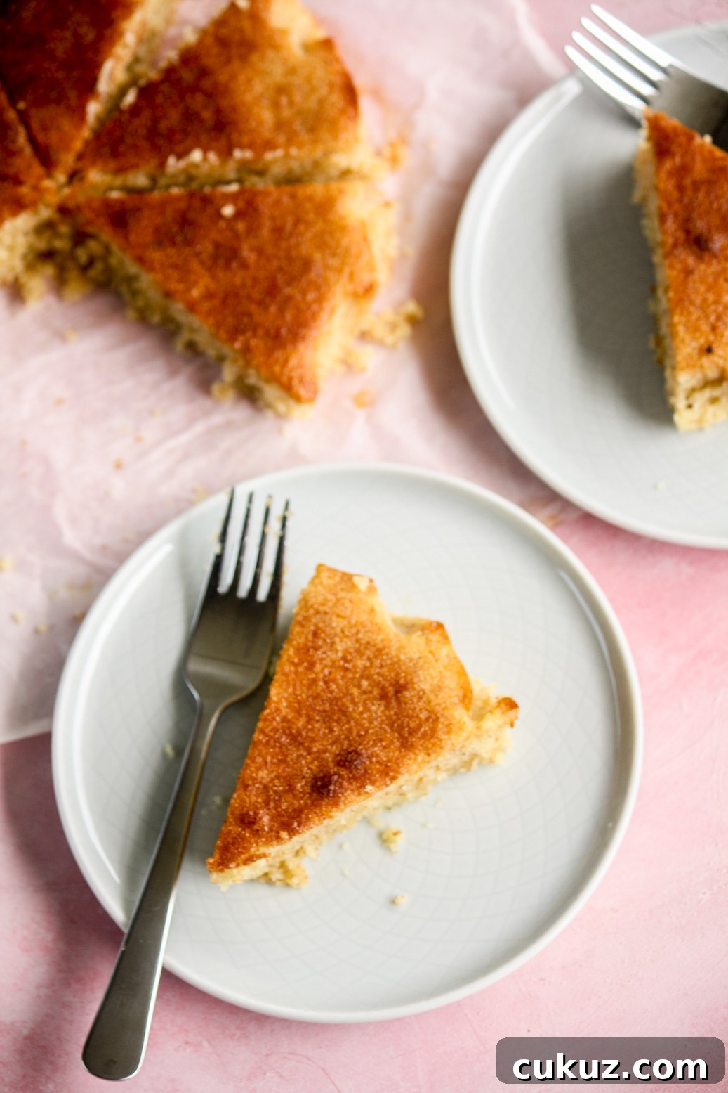 Super moist lemon syrup cake made with semolina and almonds