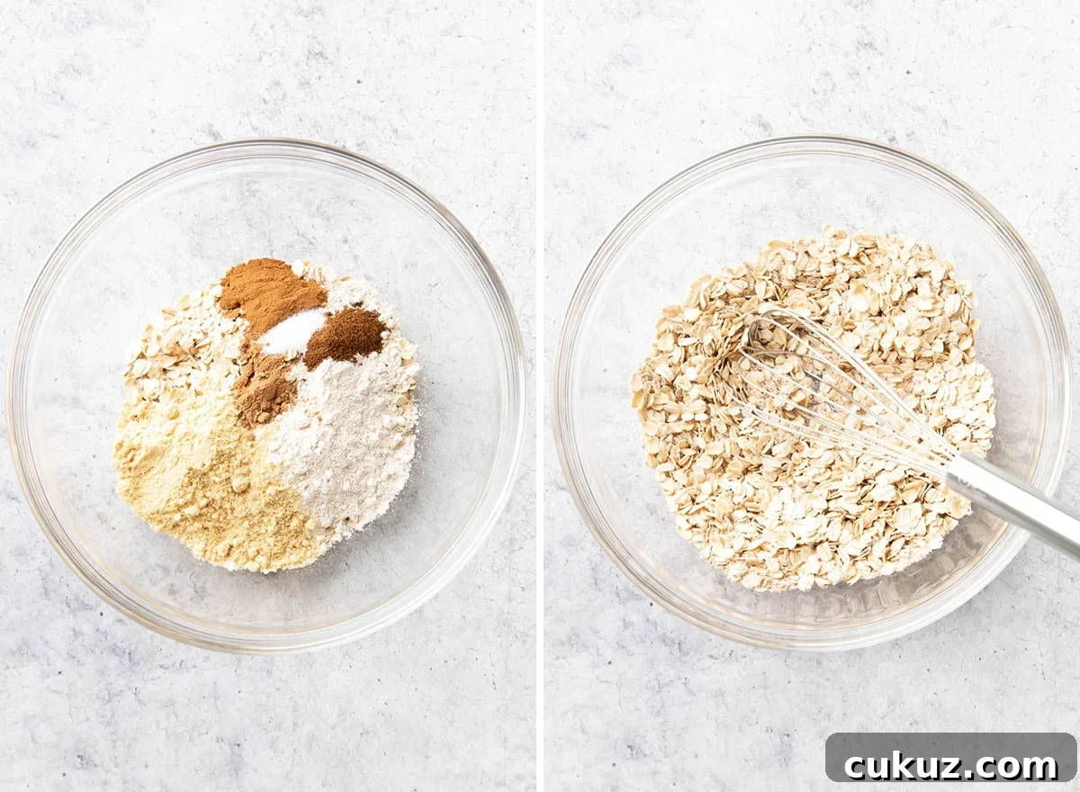Whisking dry ingredients in a bowl