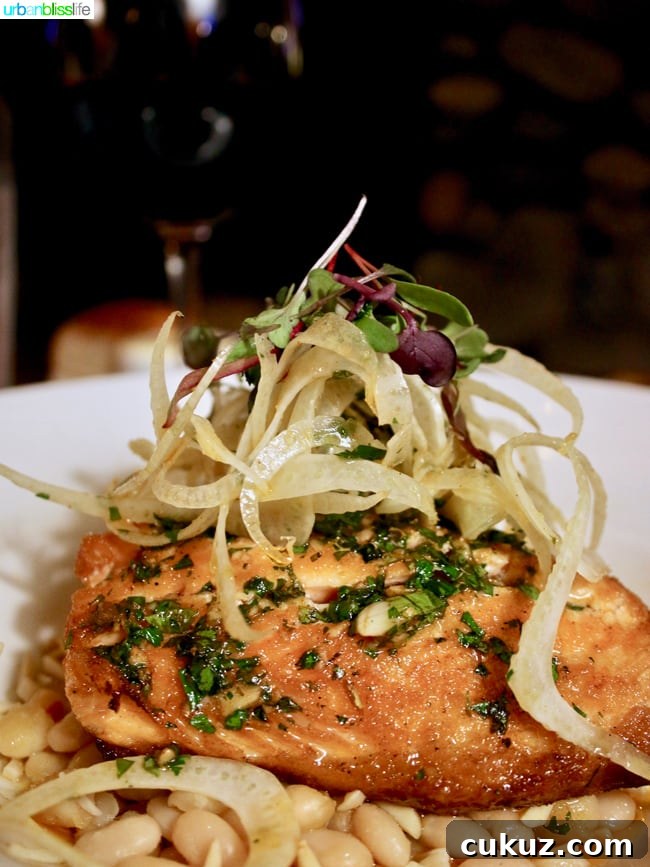 Skamania Lodge Washington salmon dinner. Travel stories & hotel reviews on UrbanBlissLife.com
