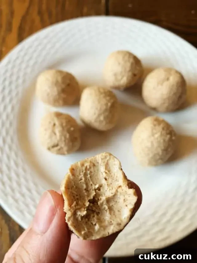 bite of cinnamon roll fat bomb