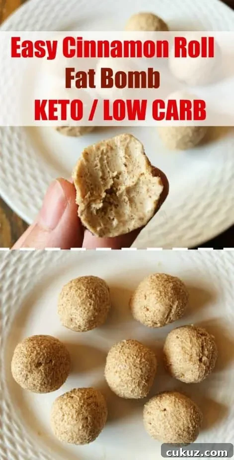 keto cinnamon roll fat bomb pin