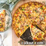 Sausage and Corn Pie with Quick Press‑In Pan Crust 11 serving slices of sausage pie