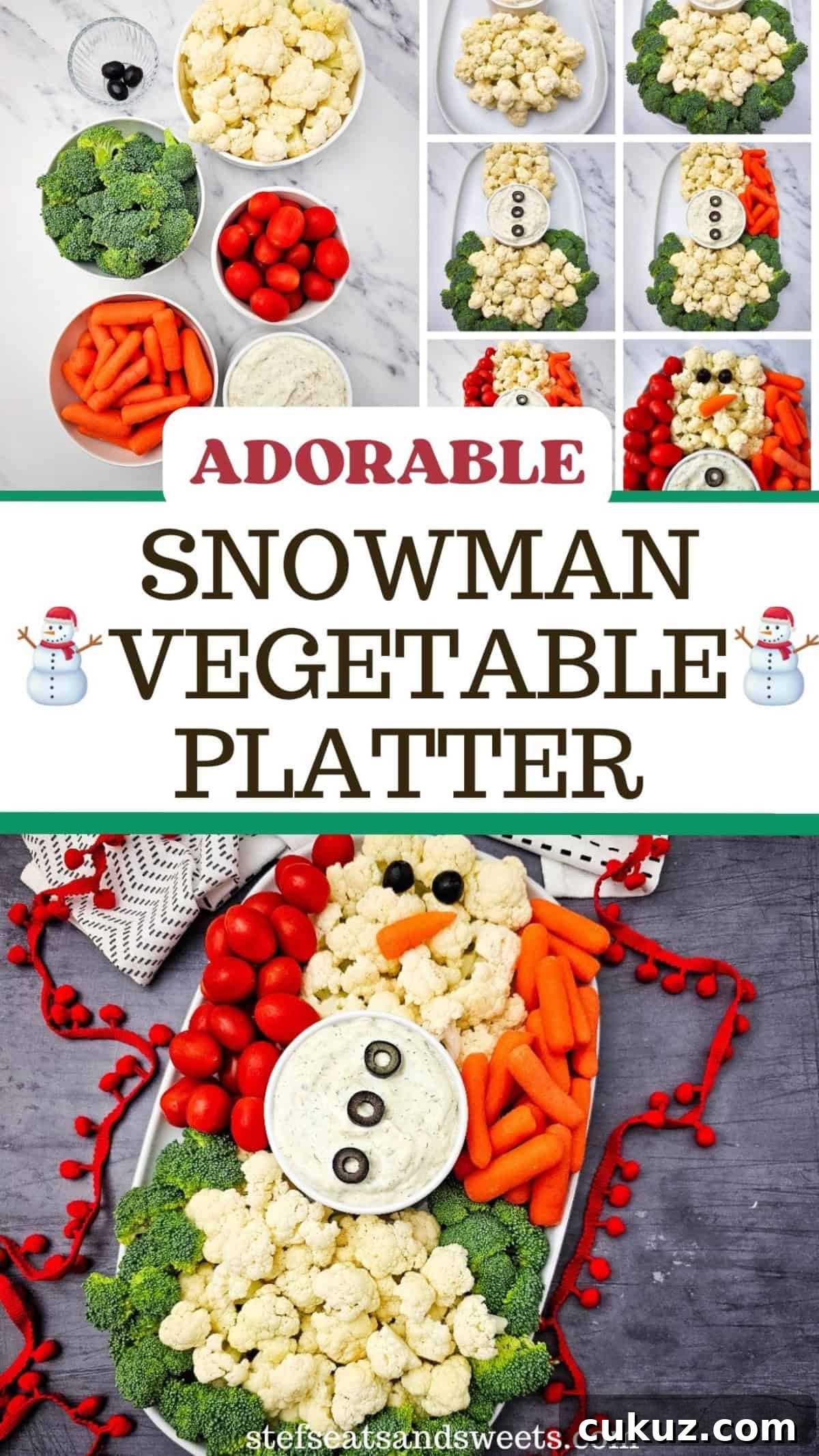 snowman veggie tray pin