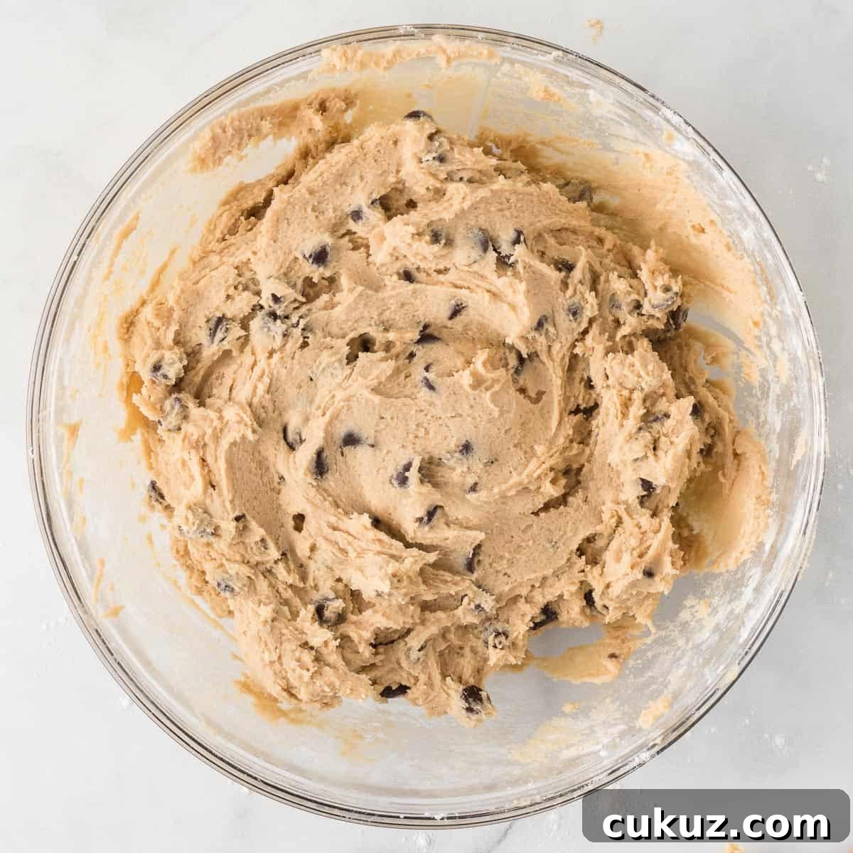 dairy free chocolate chip cookie dough mixed together