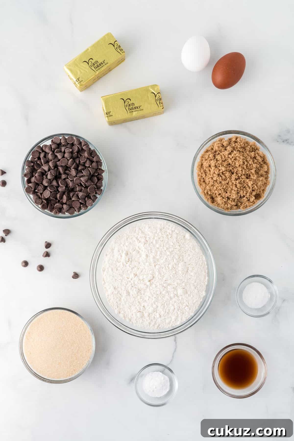 ingredients needed to make dairy free chocolate chip cookies