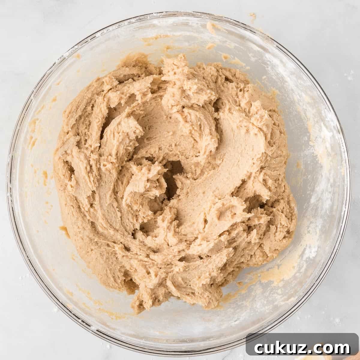 cookie batter mixed together