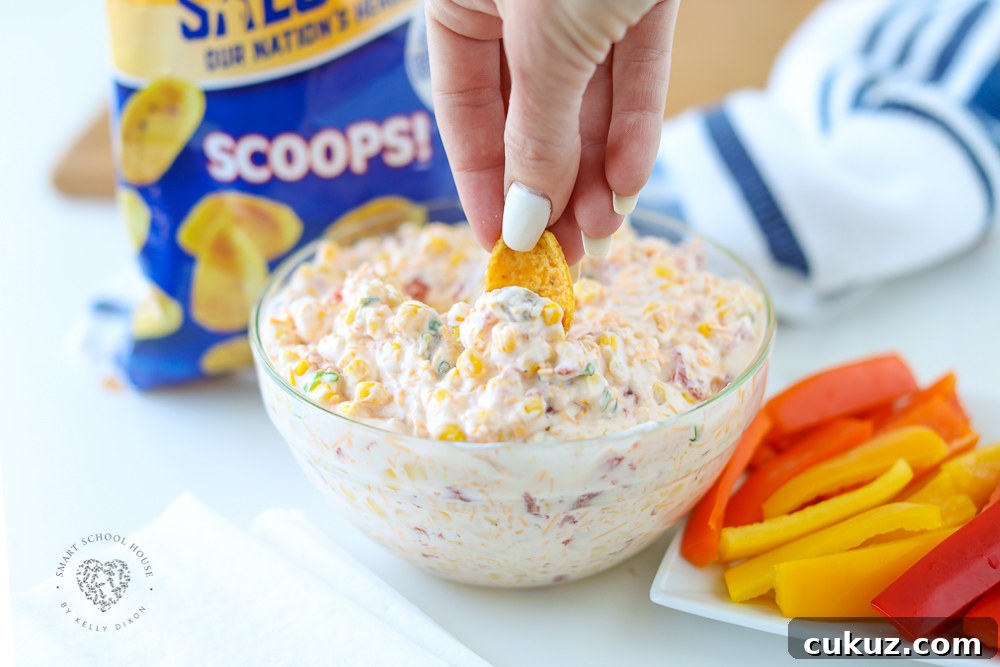 Creamy Cowboy Caviar is a fresh, flavorful dip that is perfect for any picnic, potluck, or party, and is made in under 15 minutes!