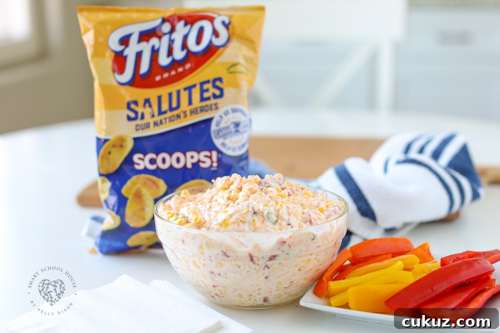 Creamy Cowboy Caviar is a fresh, flavorful dip that is perfect for any picnic, potluck, or party, and is made in under 15 minutes!