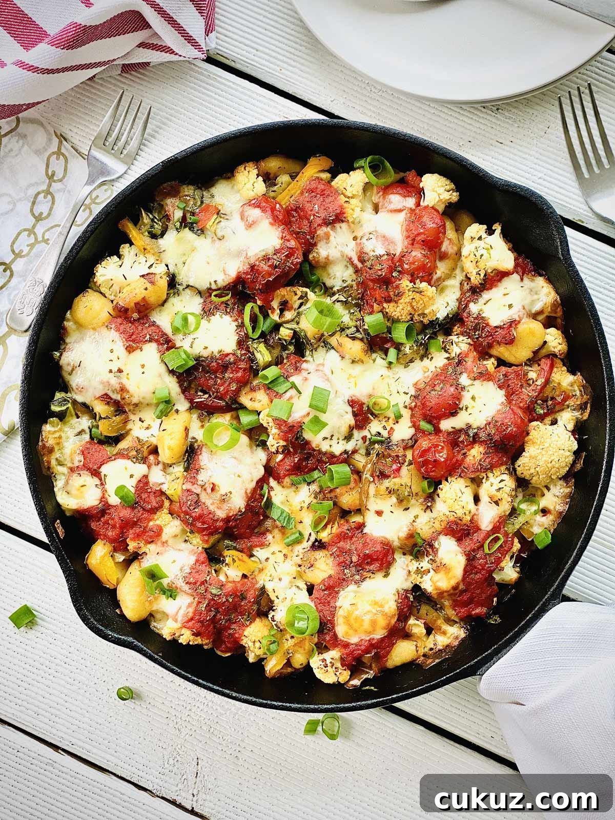 Cauliflower bake with gnocchi and mozzarella