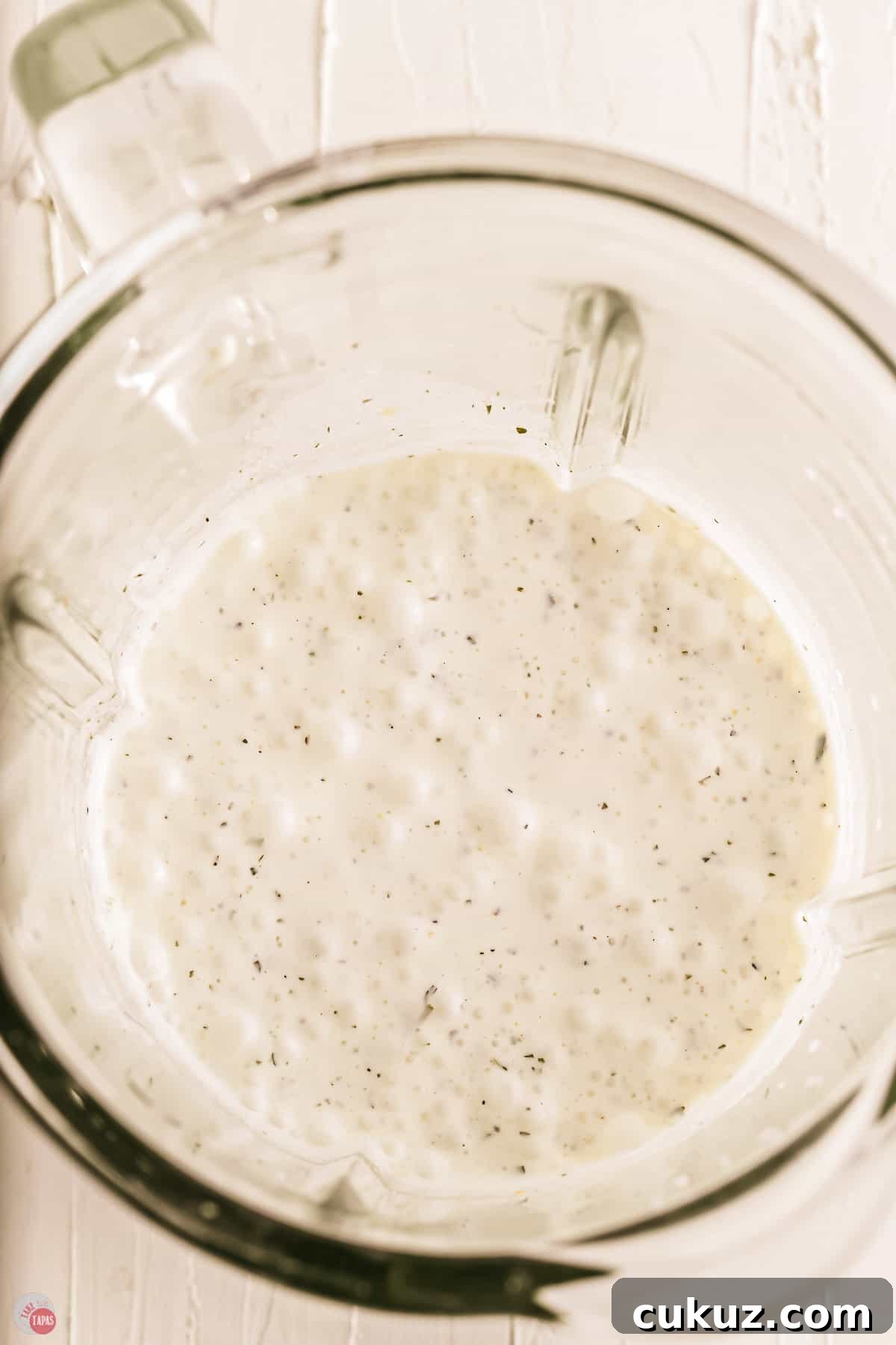 dressing in a blender