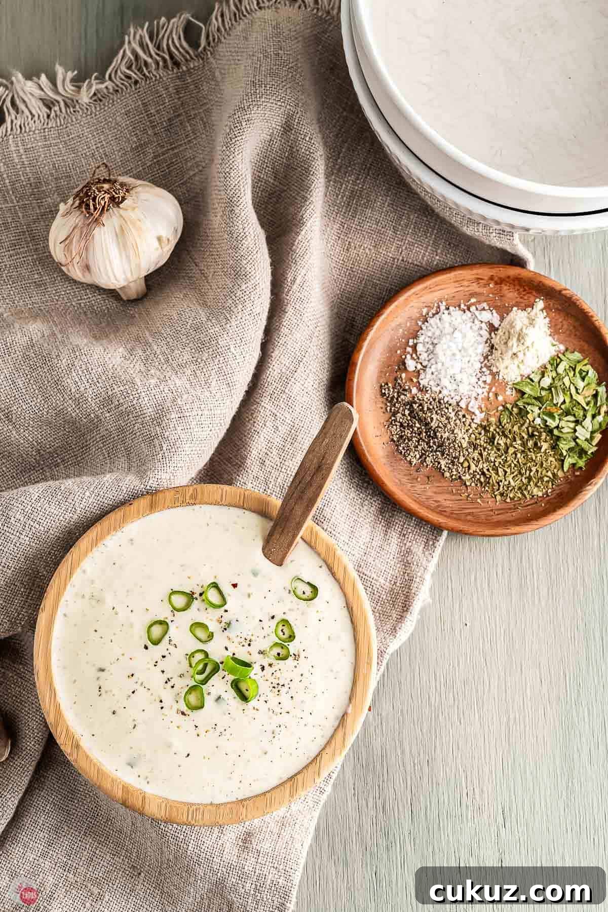 bowl of homemade ranch dressing