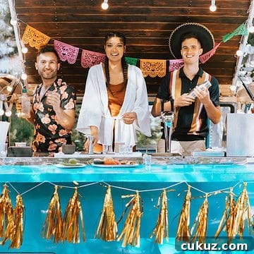 People at a Mexican themed party.