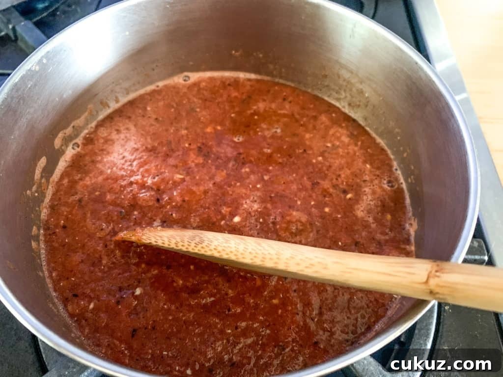 The salsa for the Huevos Rancheros recipe