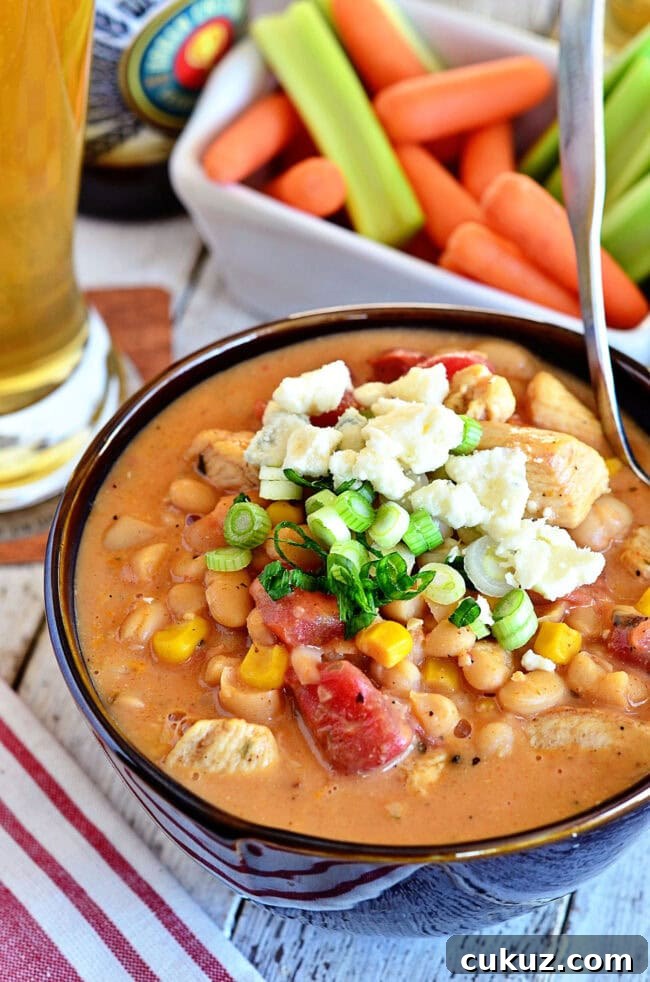 Buffalo Chicken White Bean Chili