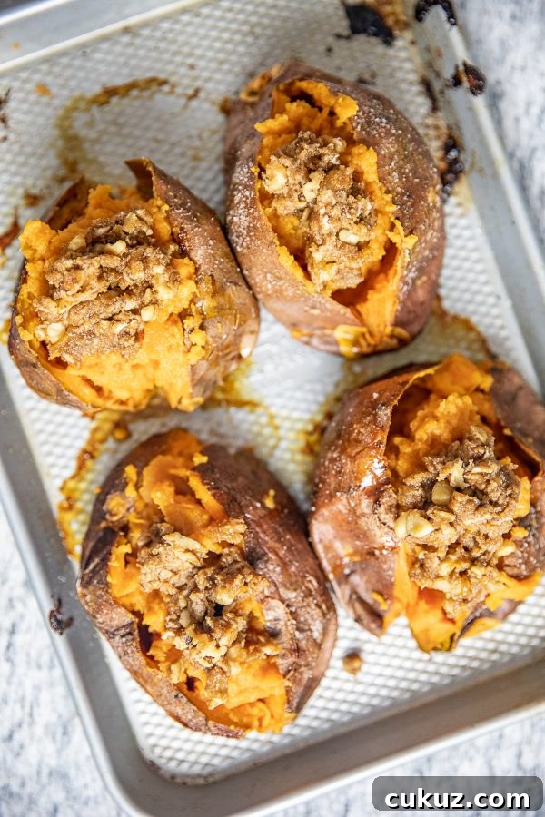 12 Irresistible Potato Recipes for Thanksgiving Sides 12 Twice Baked Sweet Potatoes are mashed with butter, maple syrup, and sea salt, and then topped with a butter, pecan, and brown sugar topping. It’s the ultimate combination of sweet, salty, and nutty flavors.