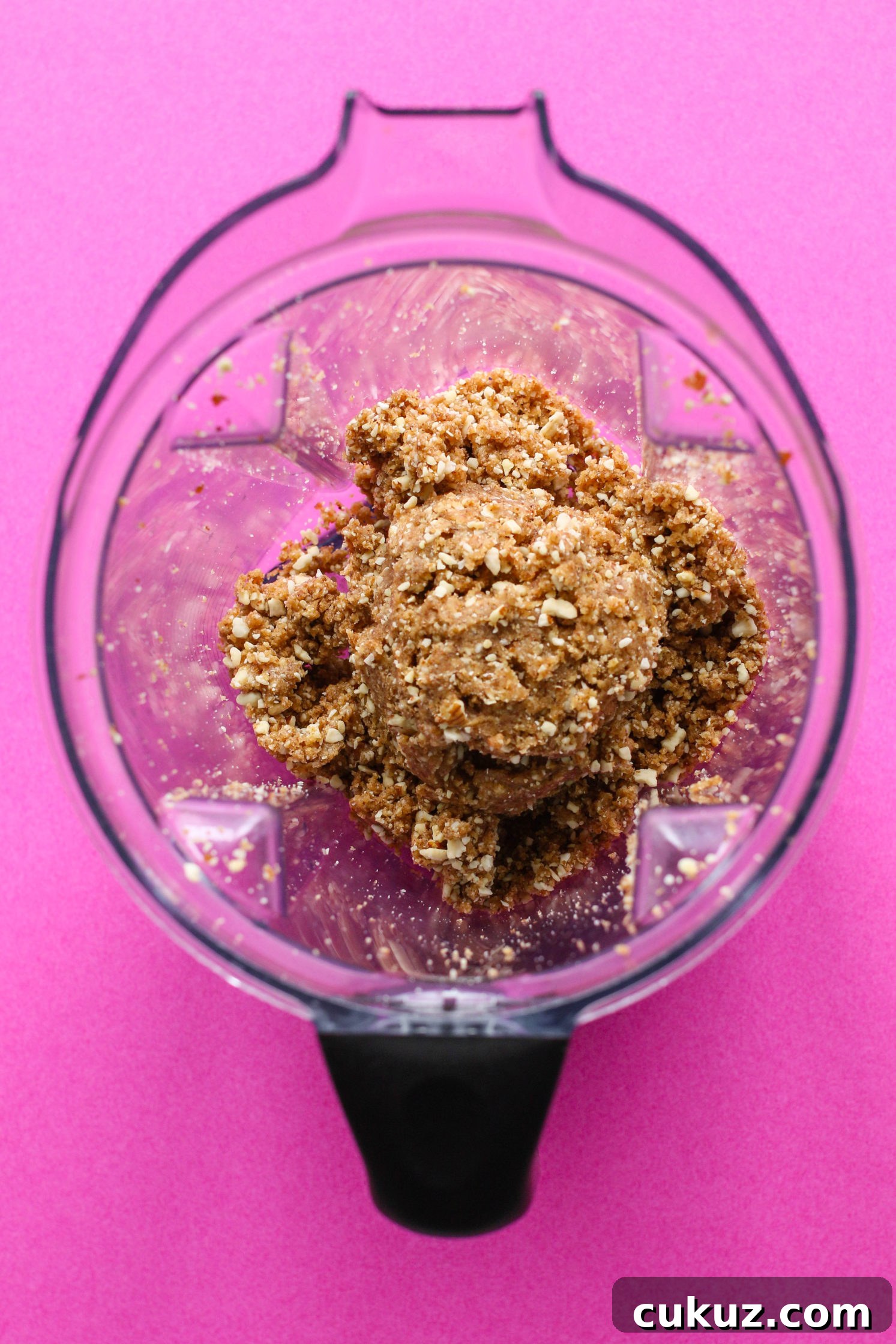 date-nut crust blended in Vitamix blender by Flora & Vino