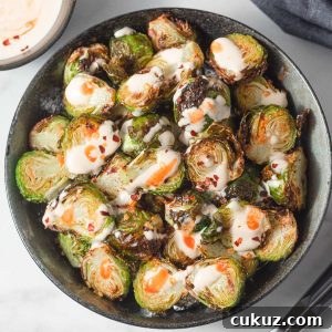 Crispy Air Fryer Brussels Sprouts with Balsamic Glaze 8 air fryer brussel sprouts with spicy mayo sauce