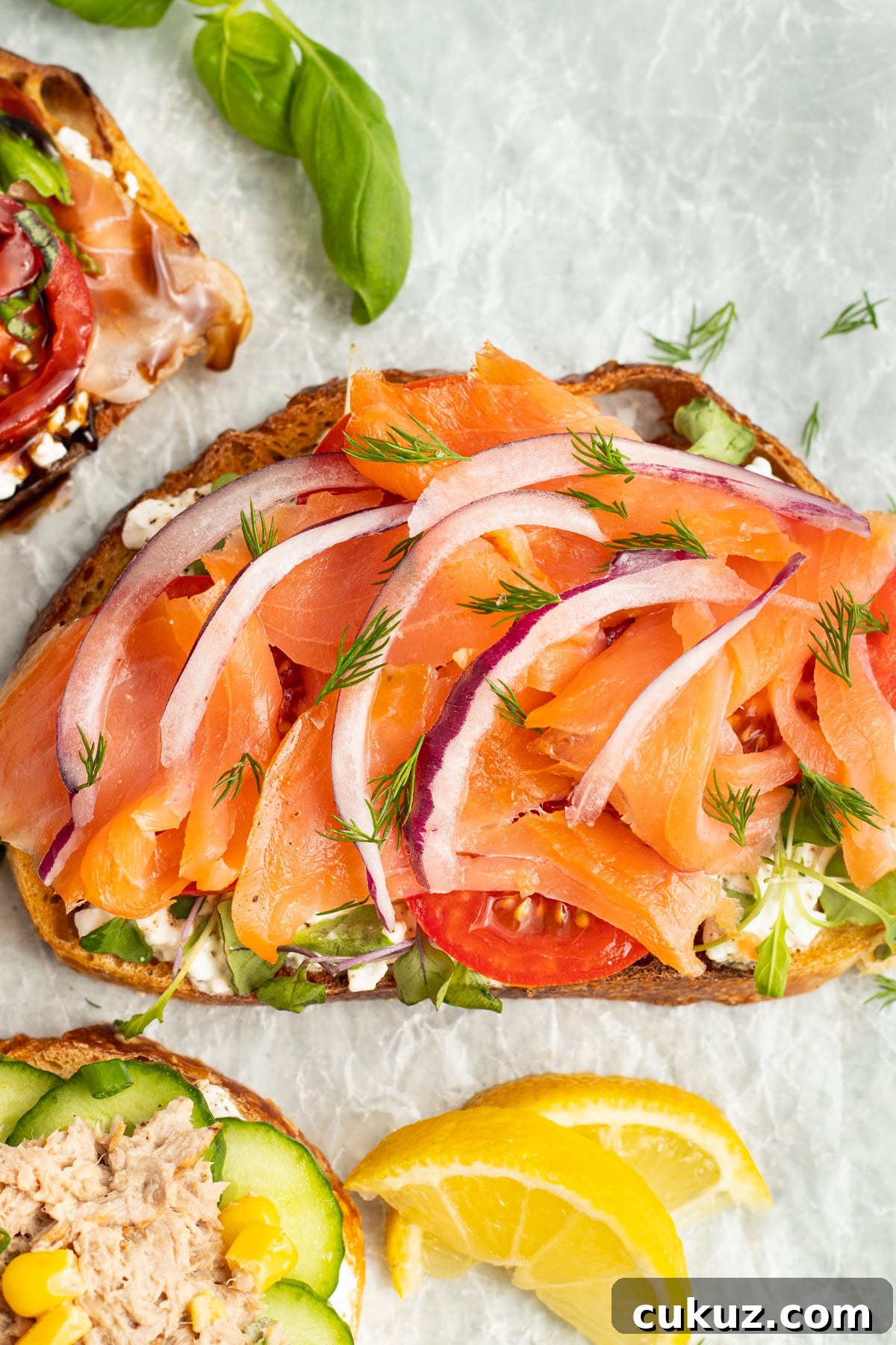 Picture of smoked salmon cottage cheese toast.