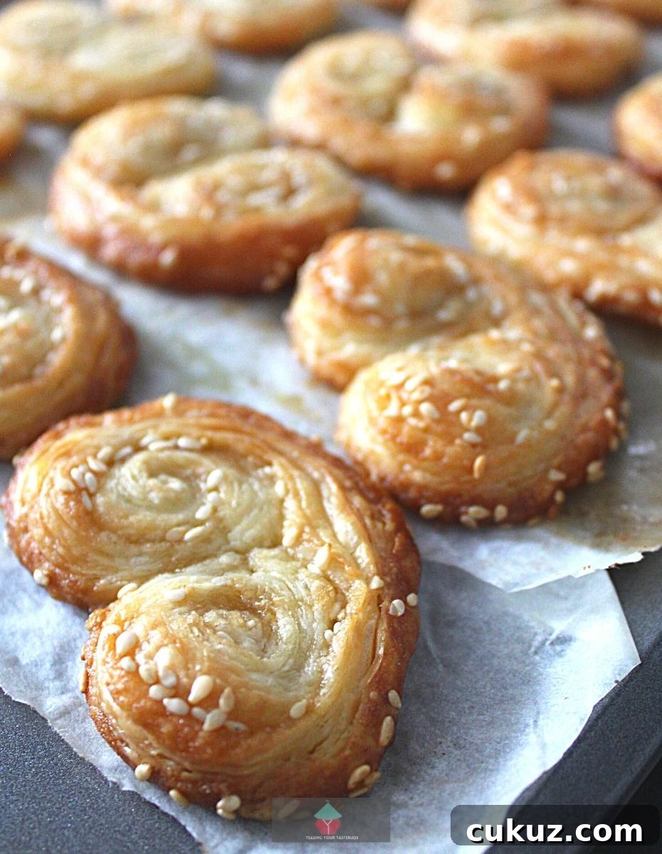 Sesame Brown Sugar French Palmier Cookies, baked