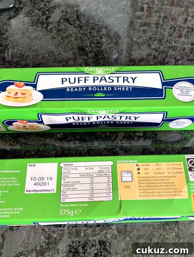 showing puff pastry