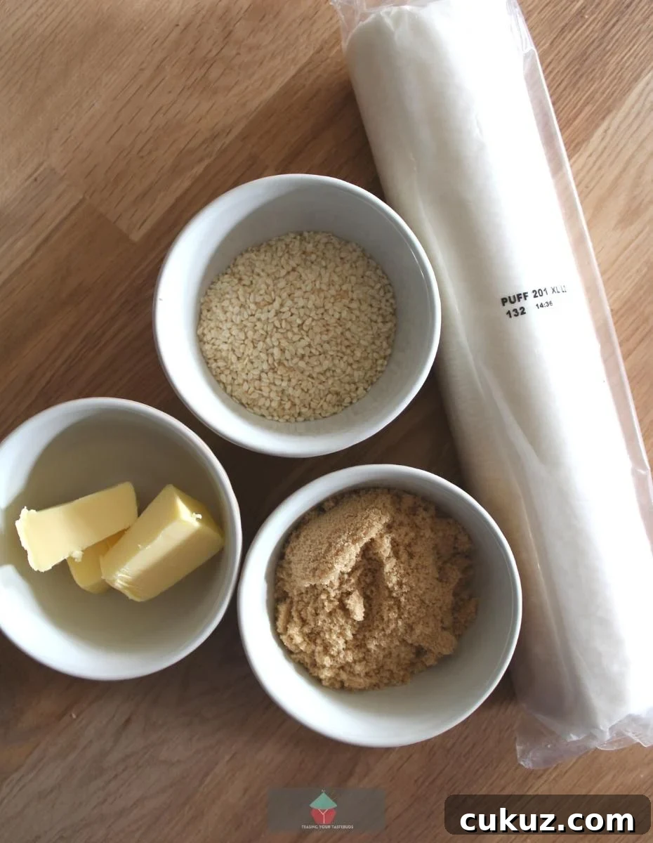 Sesame Brown Sugar French Palmier Cookies,Ingredients