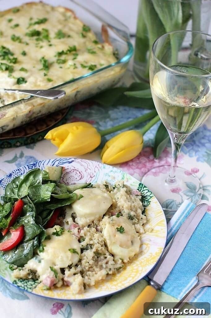 mustard, egg and quinoa bake makes a lovely Easter lunch