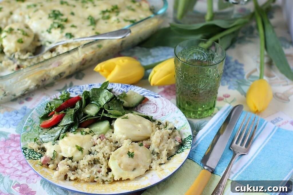 egg and quinoa bake makes a lovely Easter lunch