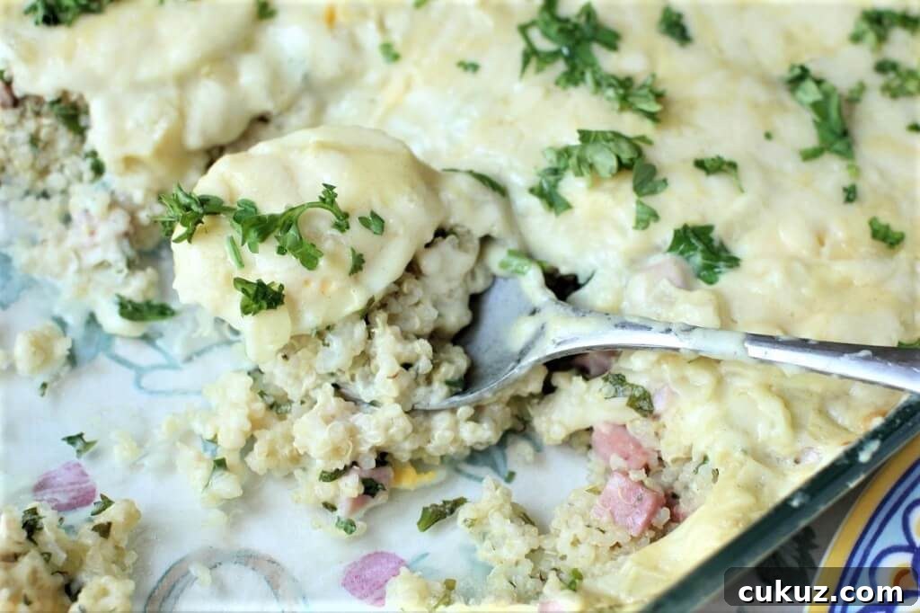look at that creamy spoonful of egg and quinoa bake