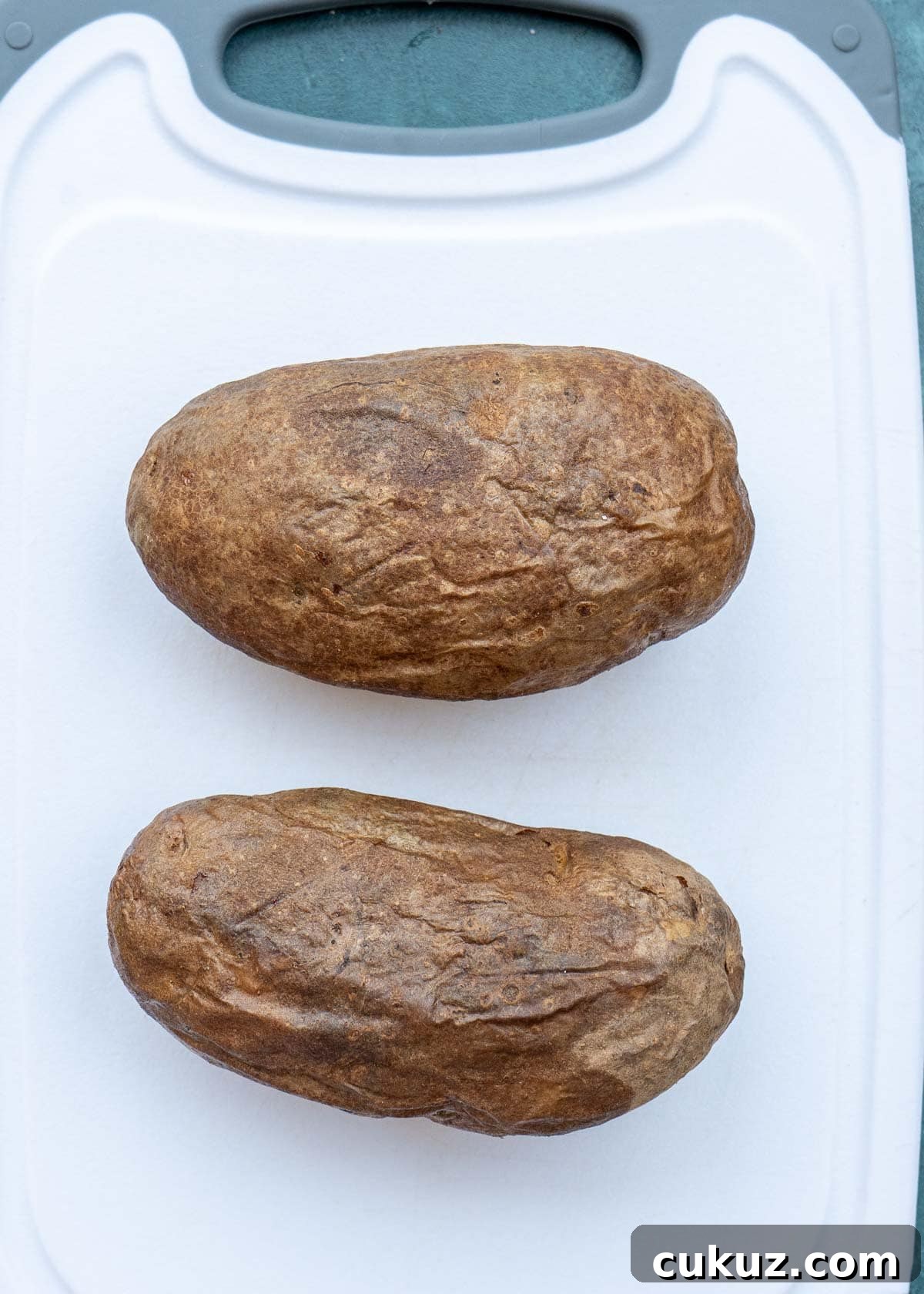 use cooled (but slightly warm) baked potatoes for twice baked potatoes