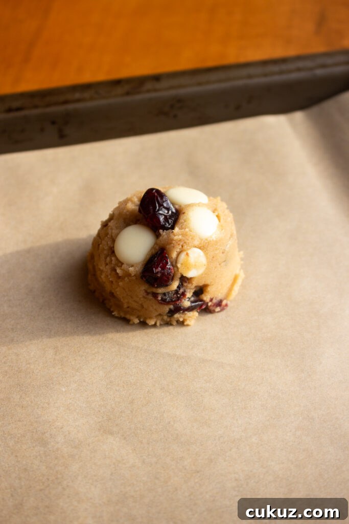 Scooping cookie dough