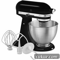 KitchenAid Classic Series 4.5 Quart Tilt-Head Stand Mixer, Onyx Black (K45SSOB)