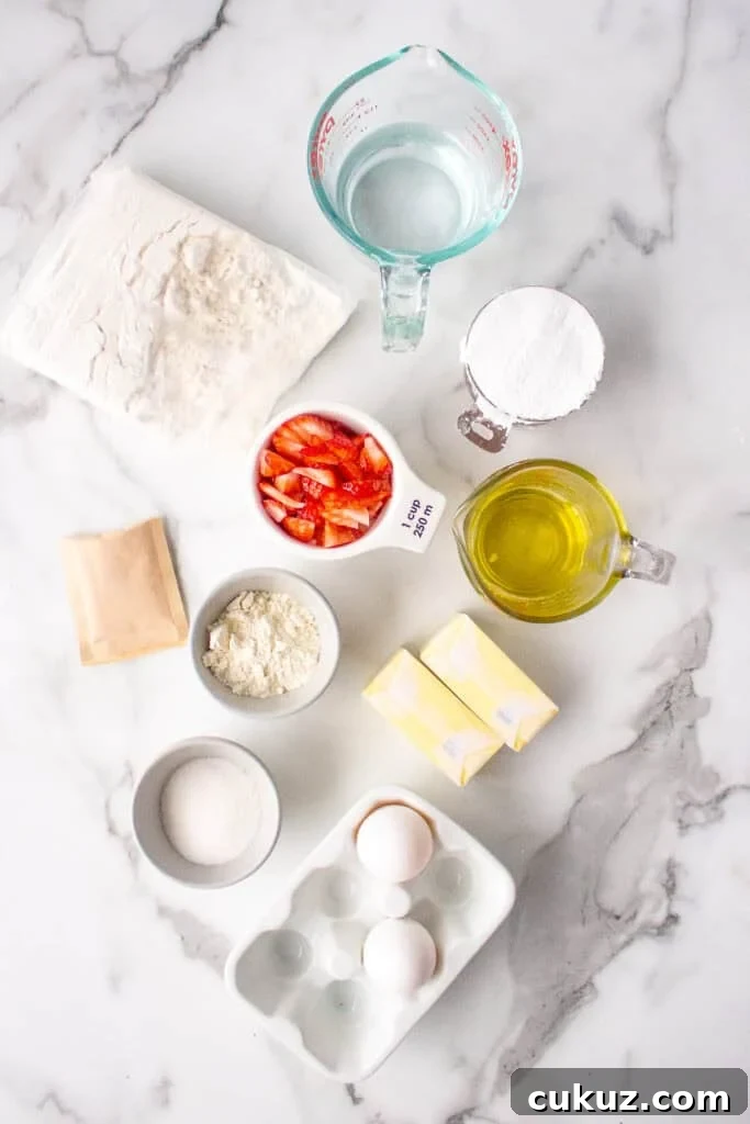 ingredients for strawberry cake