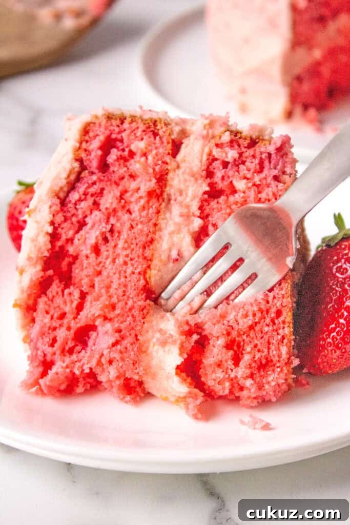 piece of strawberry cake