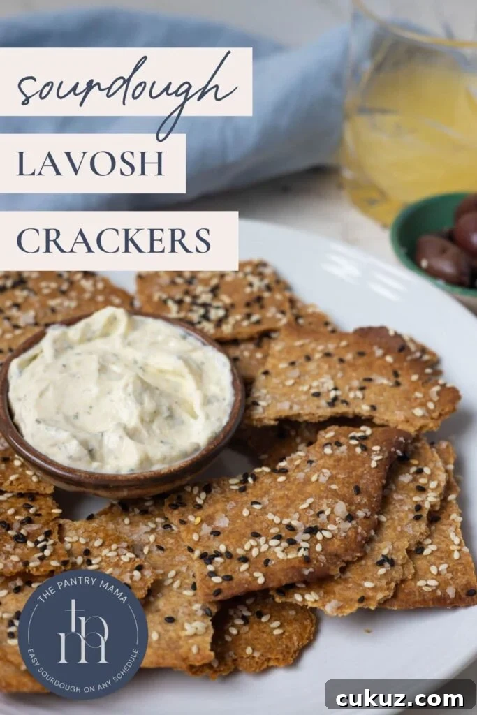 Pinterest Image - Sourdough Lavosh Crackers