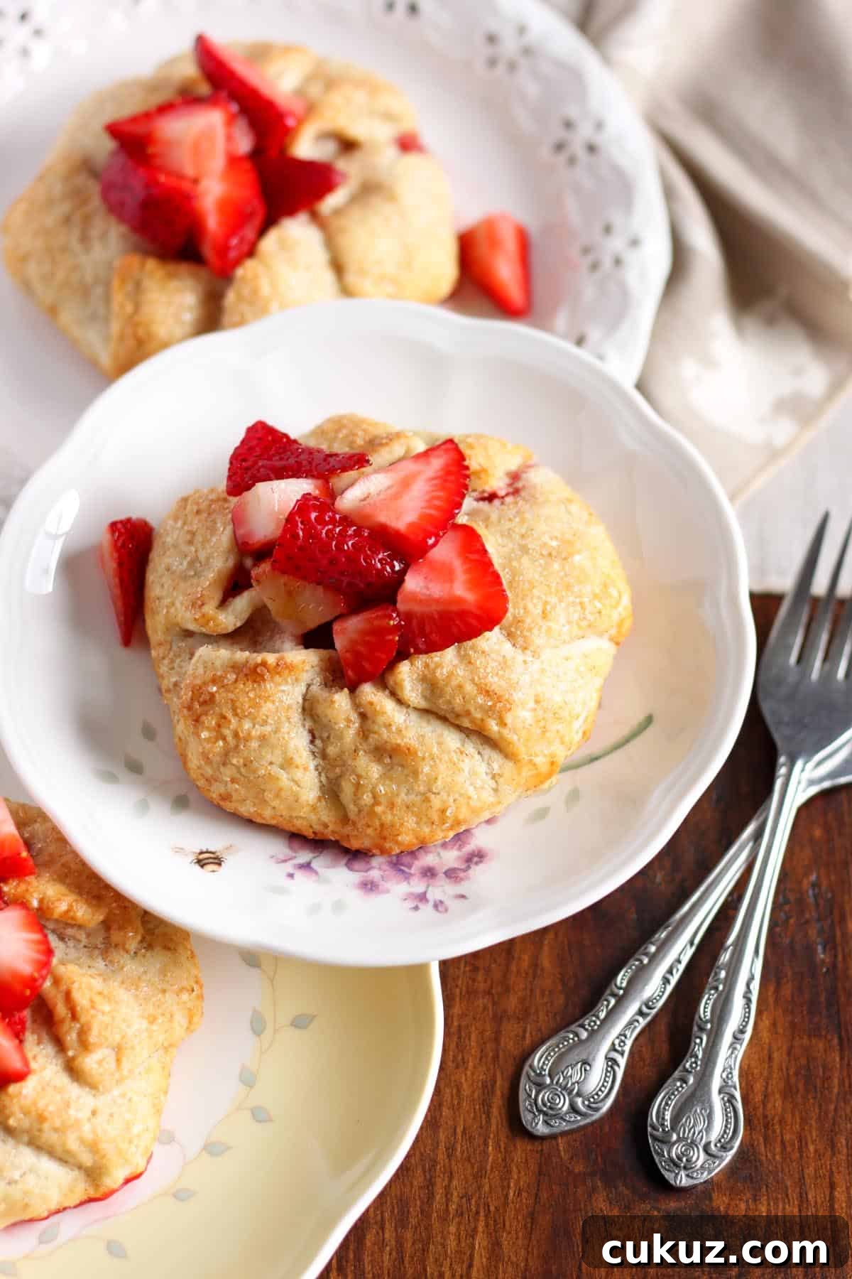 Individual Strawberry Galettes, perfect for two