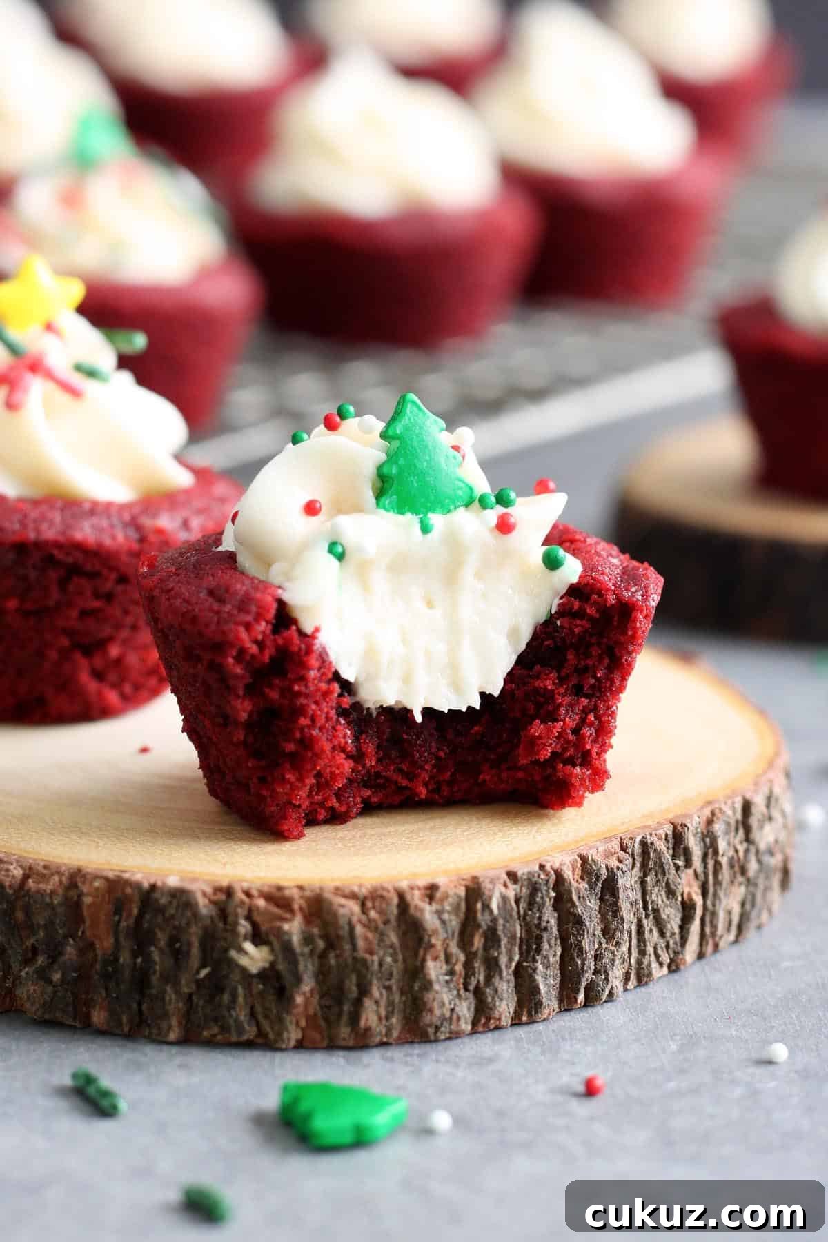 Red Velvet Cookie Cups decorated for Valentine’s Day