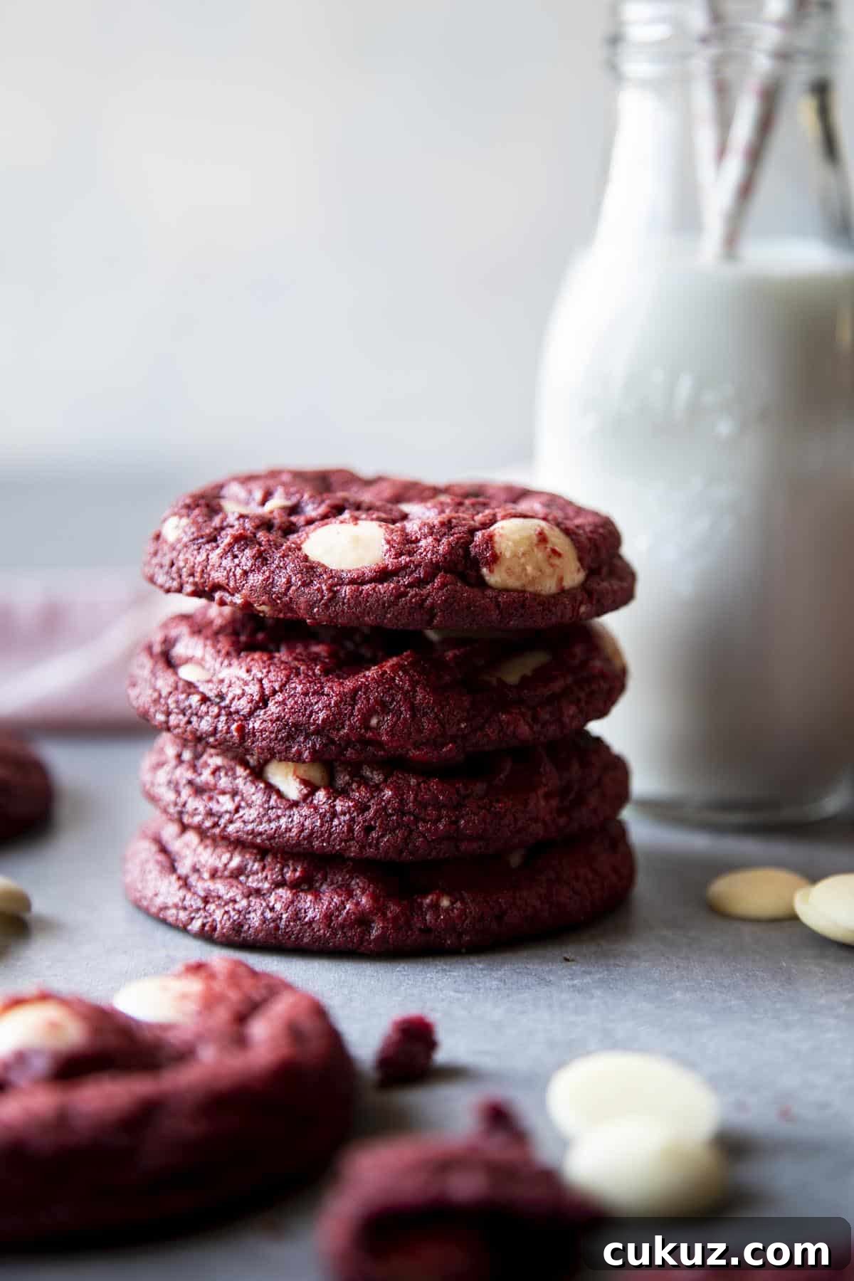 Red Velvet White Chocolate Chip Cookies