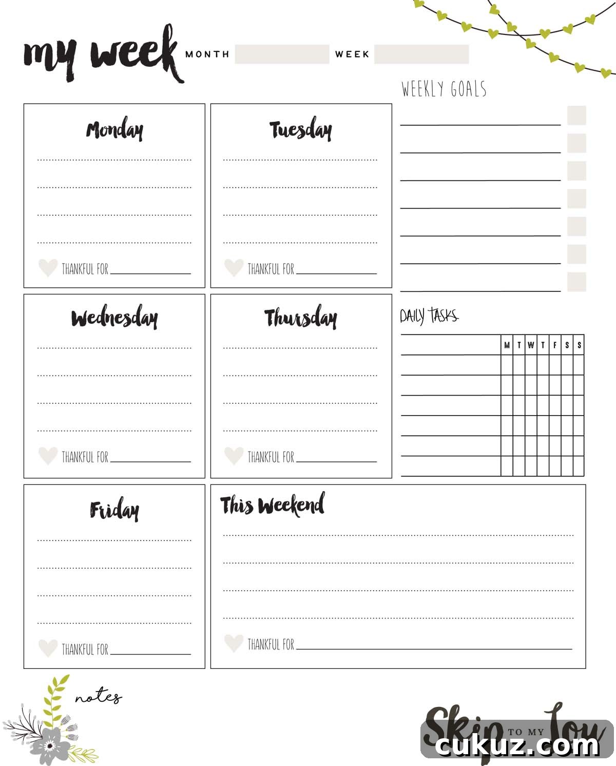 Printable Weekly Planner Template (Free Download) 2 printable weekly planner