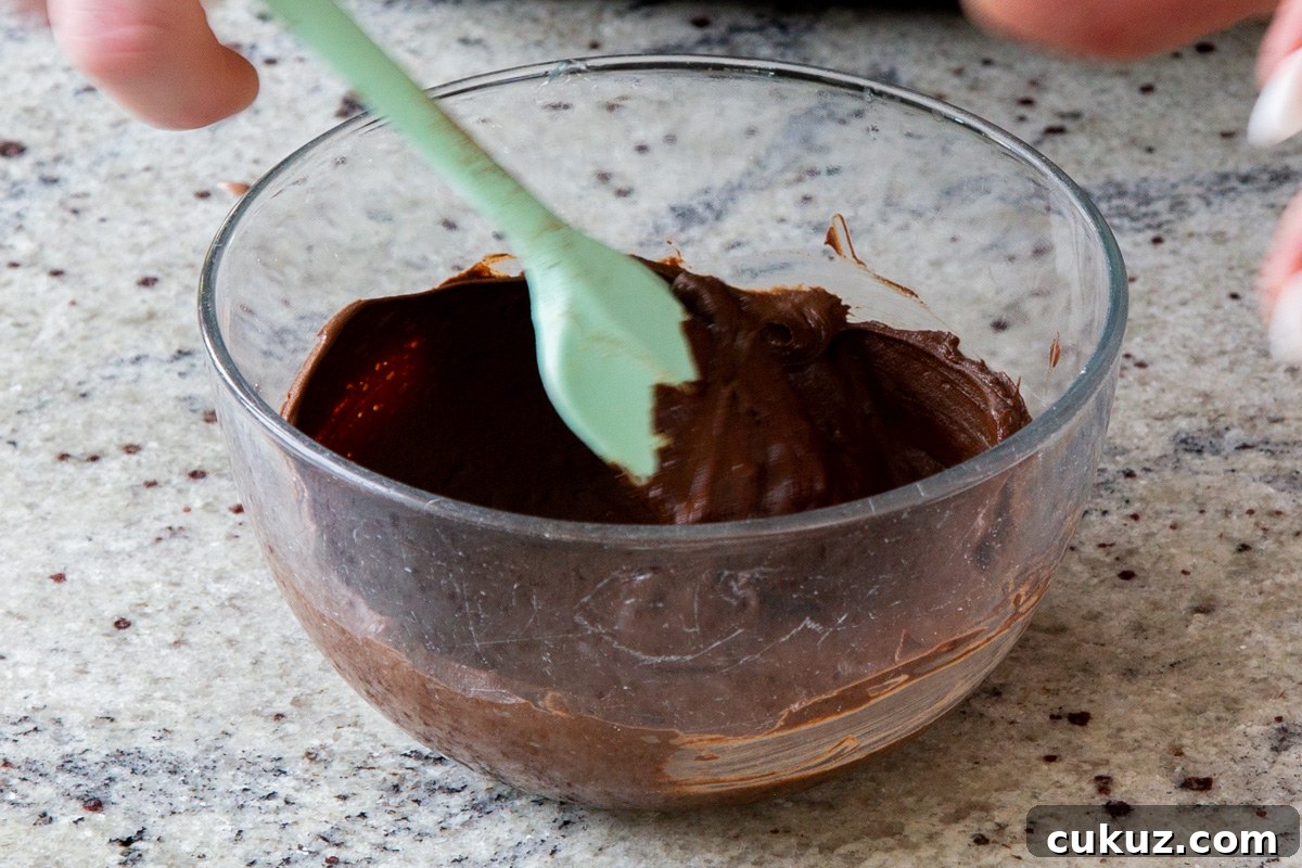 melted chocolate chips in a bowl
