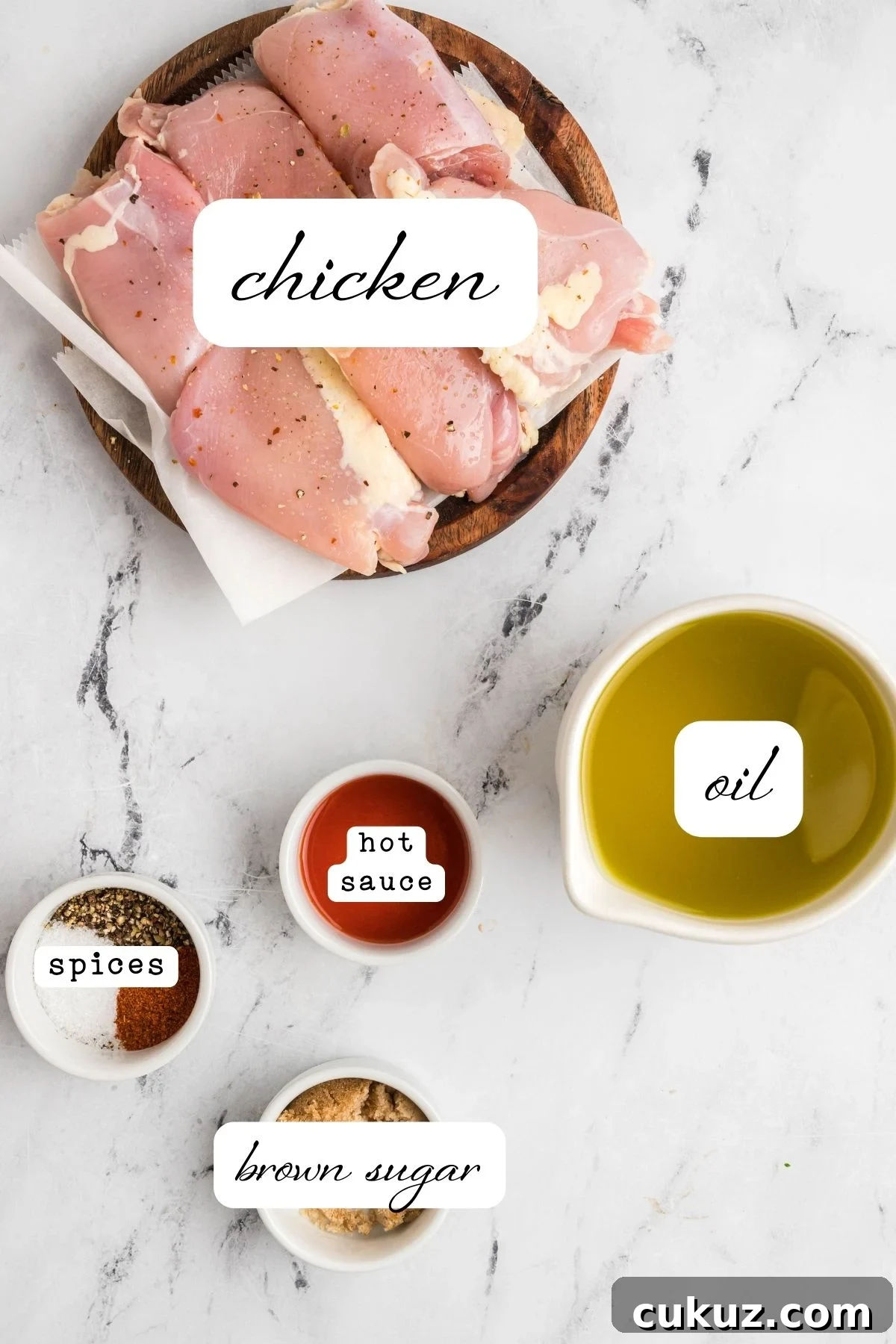 ingredients on marble counter