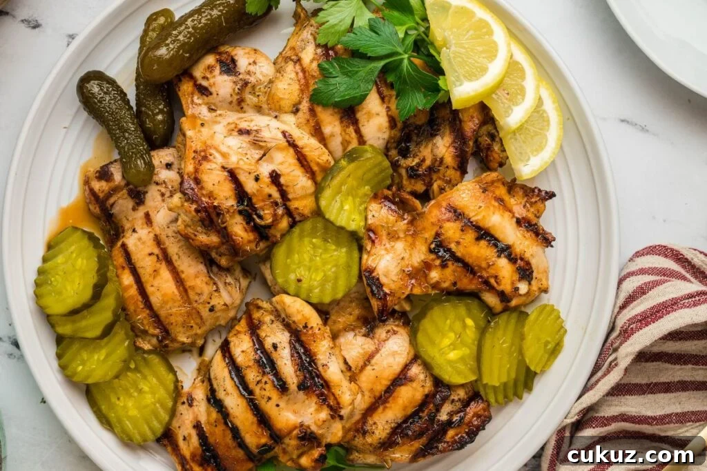 marinated chicken on plate.