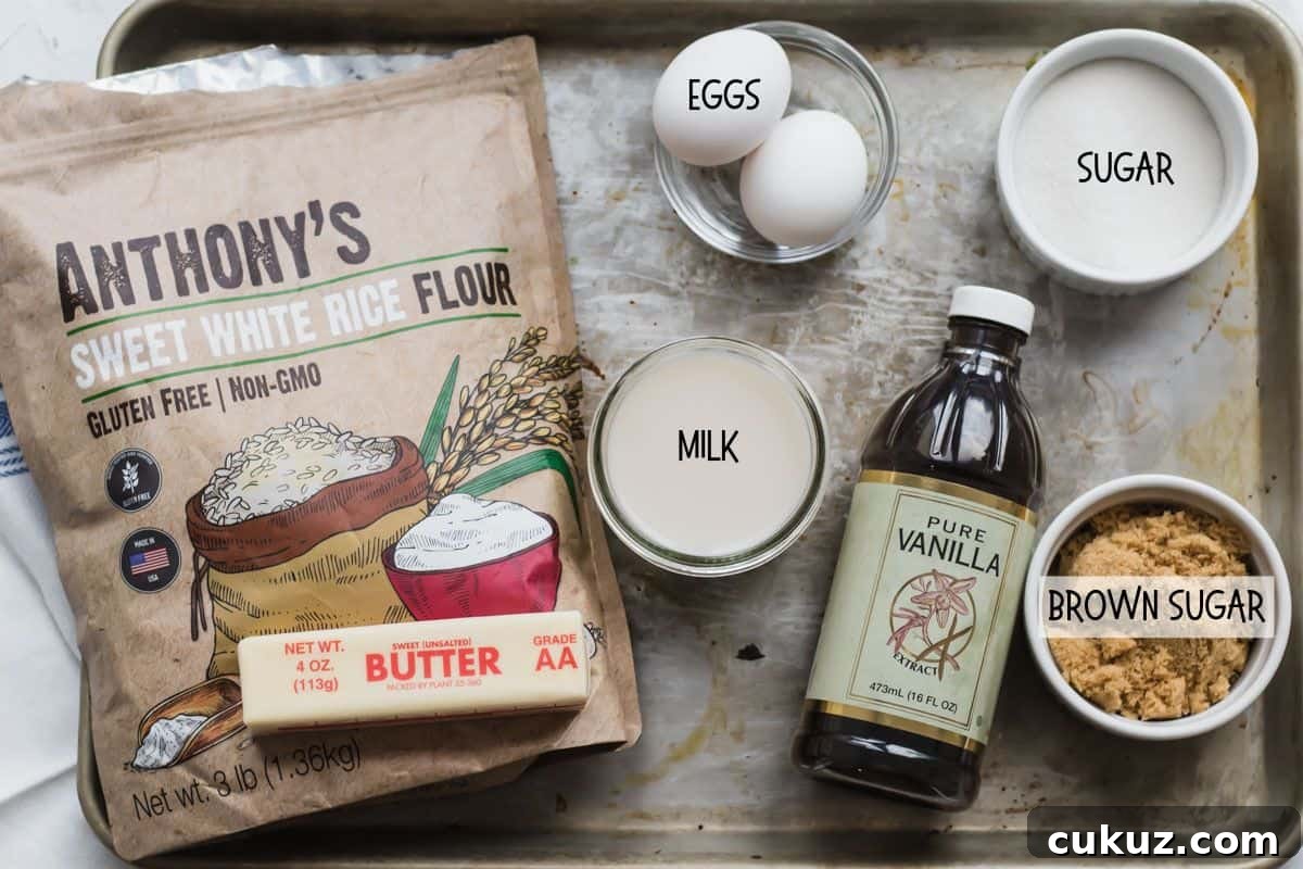 ingredients for mochi muffins