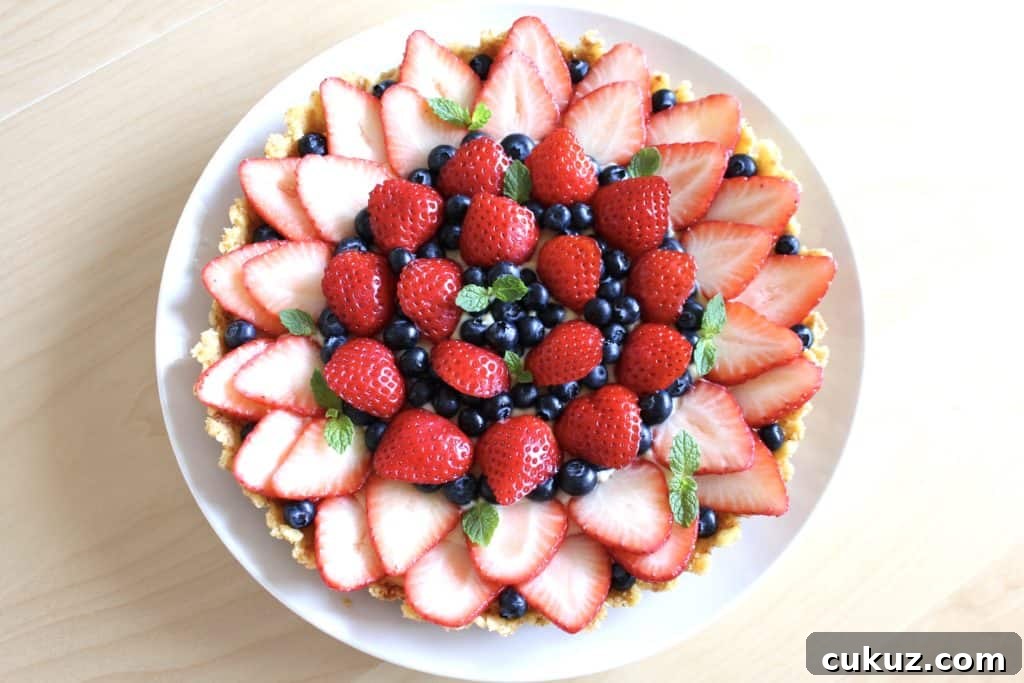Strawberry and blueberry tart